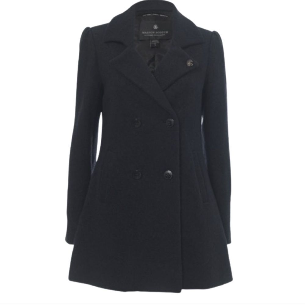 Maison Scotch Double-Breasted Classic Wool Coat